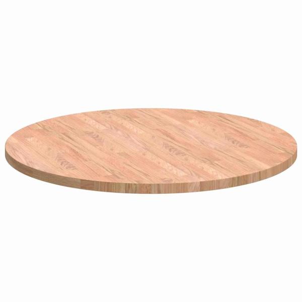 Tischplatte Hellbraun Ø 80 x 2.5 cm Massives Eichenholz