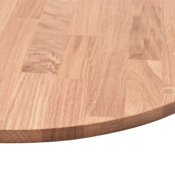 Tischplatte Hellbraun Ø 80 x 2.5 cm Massives Eichenholz