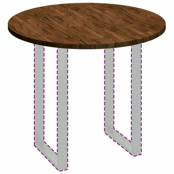 Tischplatte Hellbraun Ø 90 x 2.5 cm Massives Eichenholz