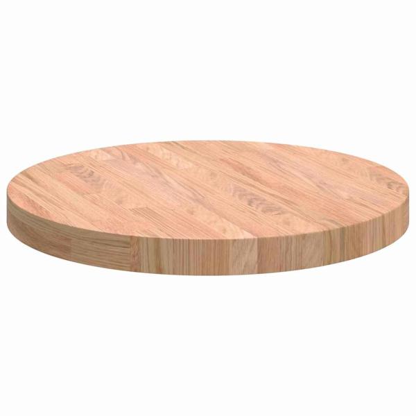 Tischplatte Sonstiges Hellbraun Ø 50 x 4 cm Massives Eichenholz