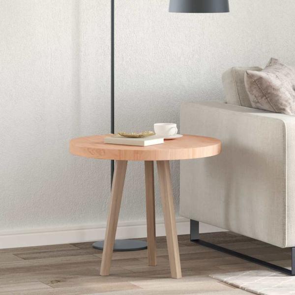 ARDEBO.de - Tischplatte Sonstiges Hellbraun Ø 60 x 4 cm Massives Eichenholz