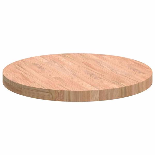 Tischplatte Sonstiges Hellbraun Ø 60 x 4 cm Massives Eichenholz