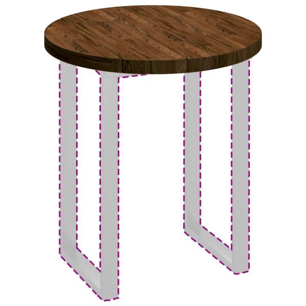 Tischplatte Sonstiges Hellbraun Ø 70 x 4 cm Massives Eichenholz