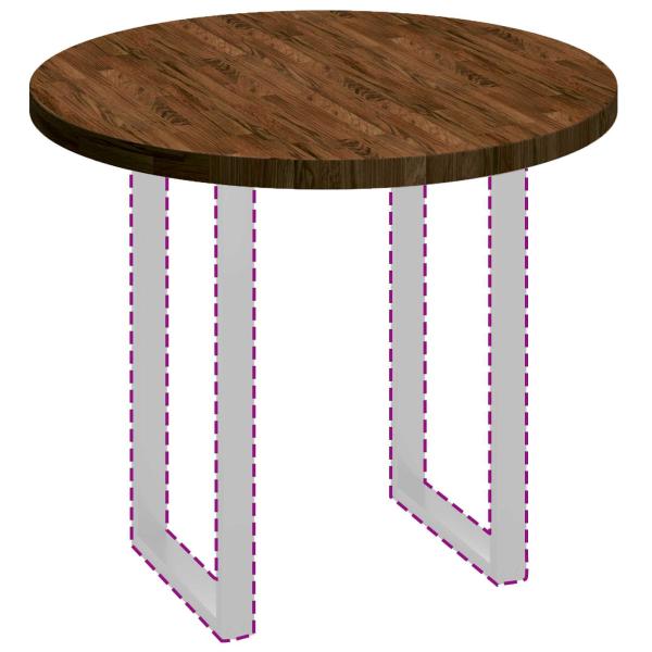 Tischplatte Sonstiges Hellbraun Ø 90 x 4 cm Massives Eichenholz