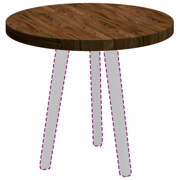 Tischplatte Dunkelbraun Ø 60 x 4 cm Massives Eichenholz