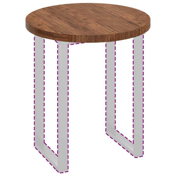 Tischplatte Dunkelbraun Ø 70 x 4 cm Massives Eichenholz