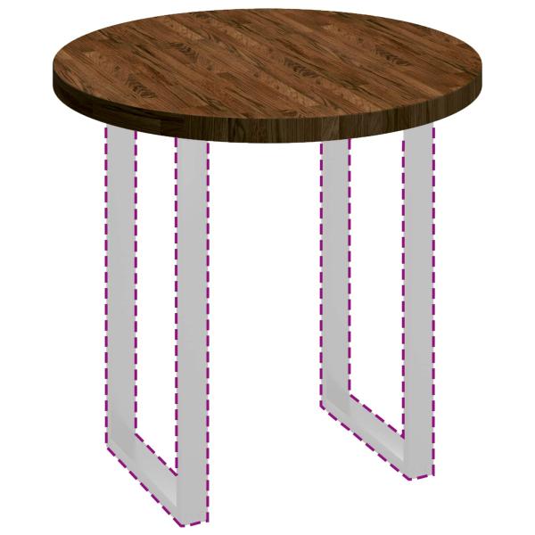 Tischplatte Dunkelbraun Ø 80 x 4 cm Massives Eichenholz