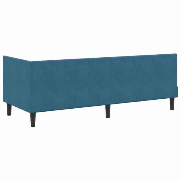 Eckbettgestell mit Kopfteil Blau 80 x 200 cm Samt