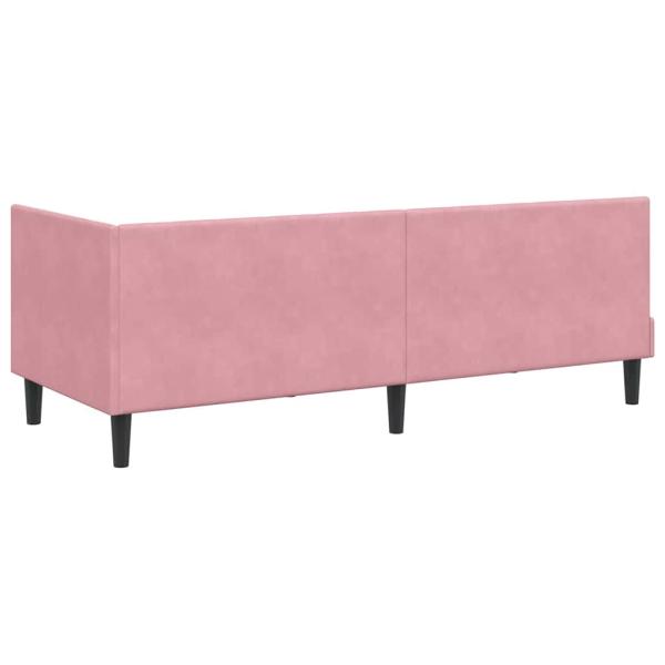 Eckbettgestell mit Kopfteil Rosa 80 x 200 cm Samt