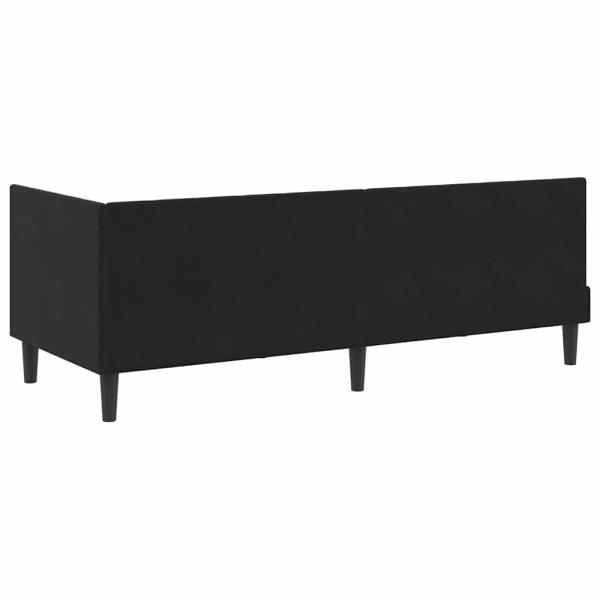 Eckbettgestell mit Kopfteil Schwarz 80 x 200 cm Samt
