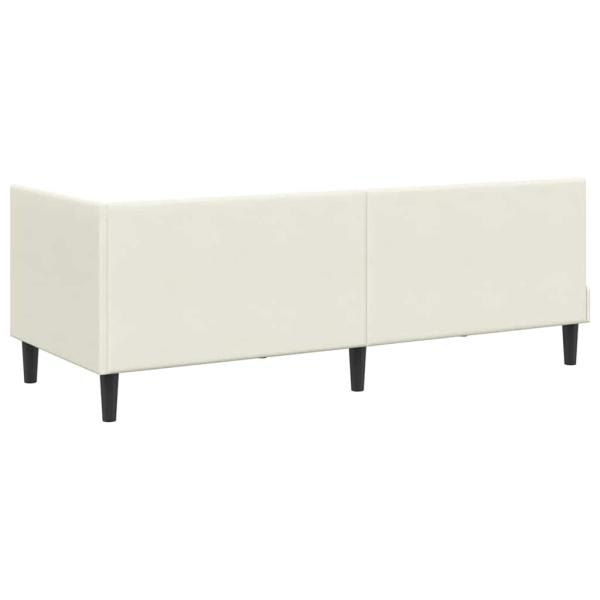 Eckbettgestell mit Kopfteil Creme 80 x 200 cm Samt
