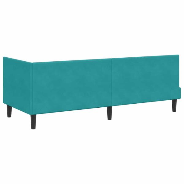 Eckbettgestell mit Kopfteil Türkis 80 x 200 cm Samt