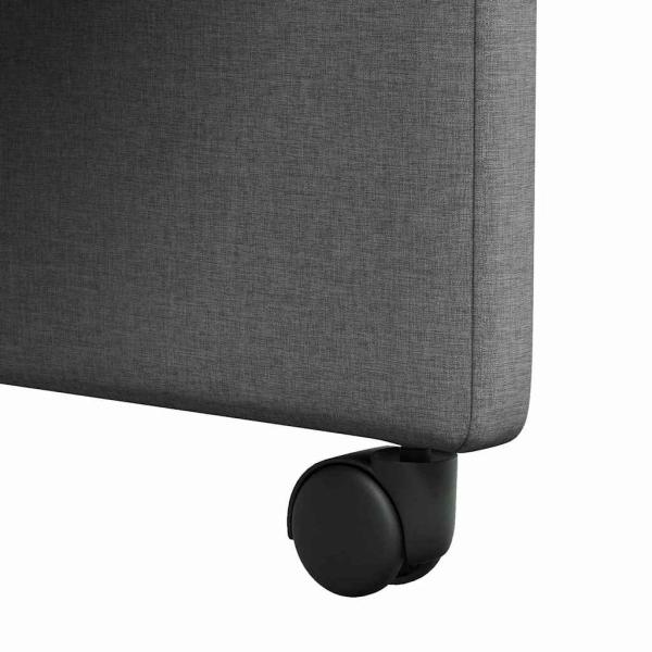 Esszimmerstuhl mit Rad 2 pcs Dunkelgrau 57 x 66 x 94 cm Stoff
