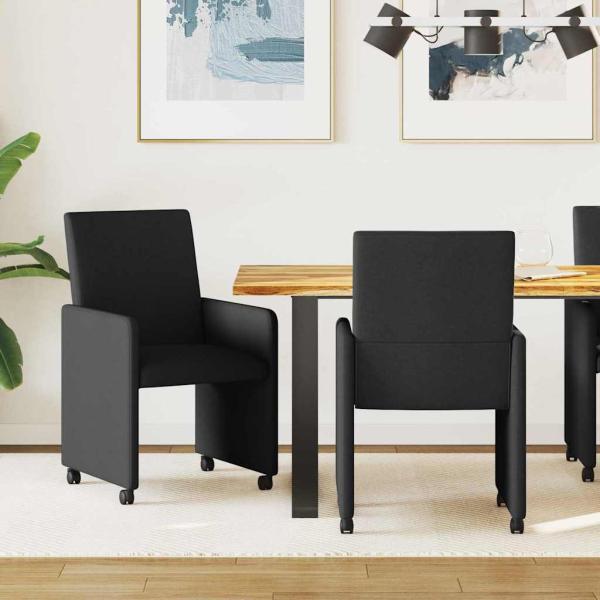 ARDEBO.de - Esszimmerstuhl mit Kissen 2 pcs Schwarz 57 x 66 x 94 cm Stoff