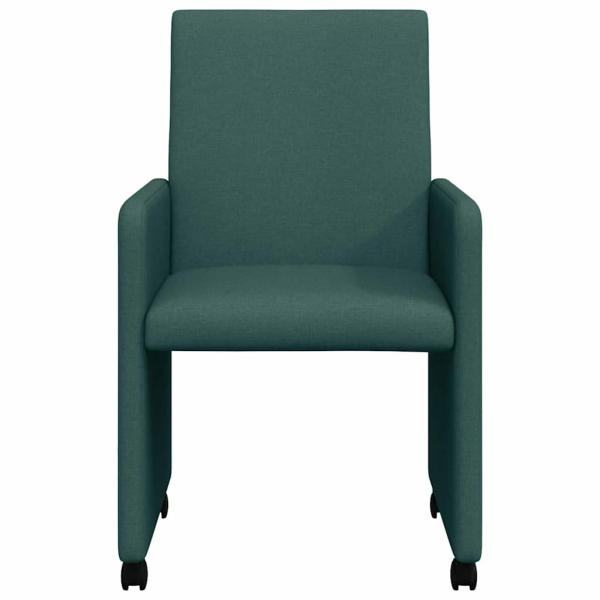 Esszimmerstuhl mit Rad 2 pcs Dunkelgrün 57 x 66 x 94 cm Stoff