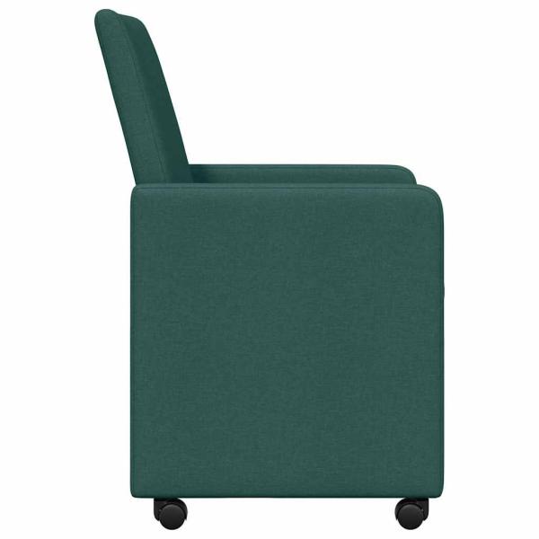 Esszimmerstuhl mit Rad 2 pcs Dunkelgrün 57 x 66 x 94 cm Stoff
