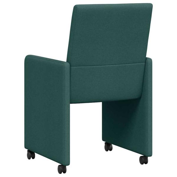 Esszimmerstuhl mit Rad 2 pcs Dunkelgrün 57 x 66 x 94 cm Stoff