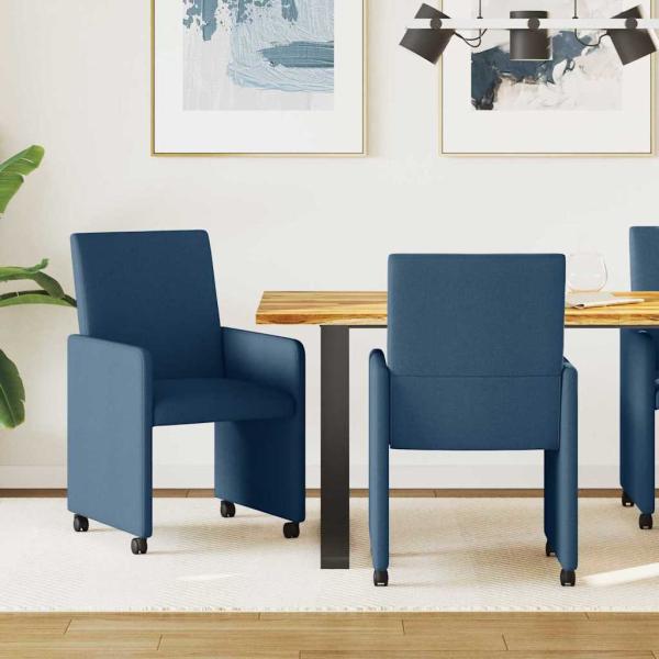 ARDEBO.de - Esszimmerstuhl mit Kissen 2 pcs Blau 57 x 66 x 94 cm Stoff