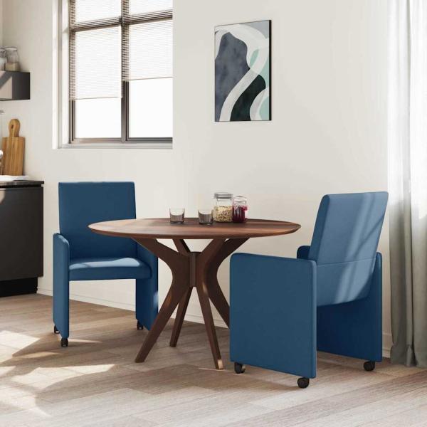 Esszimmerstuhl mit Kissen 2 pcs Blau 57 x 66 x 94 cm Stoff