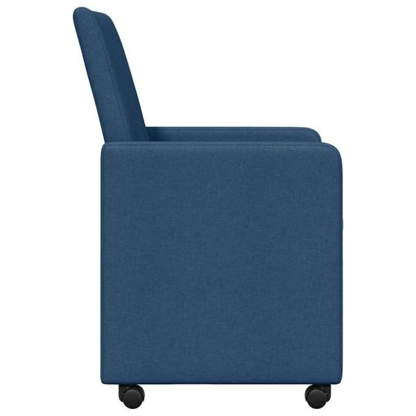 Esszimmerstuhl mit Kissen 2 pcs Blau 57 x 66 x 94 cm Stoff