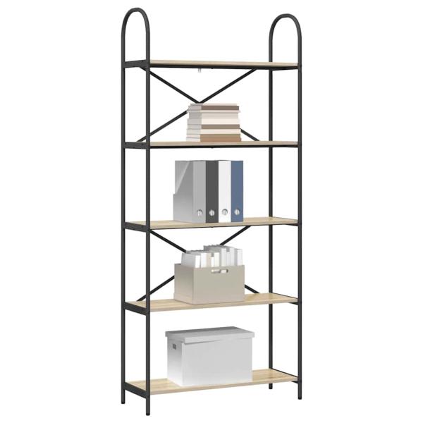 Bücherregal 5 Ebenen 80 x 30 x 183 cm Holzwerkstoff
