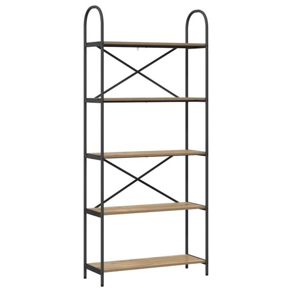 Regal Eiche handwerklich 80 x 30 x 183 cm Holzwerkstoff