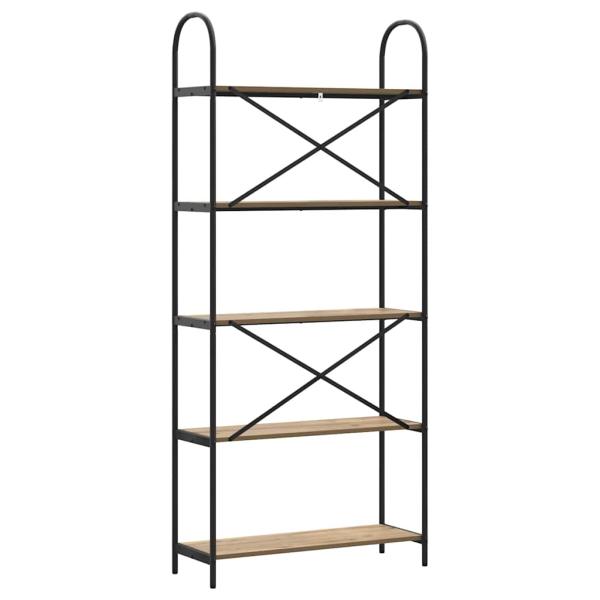 Regal Eiche handwerklich 80 x 30 x 183 cm Holzwerkstoff