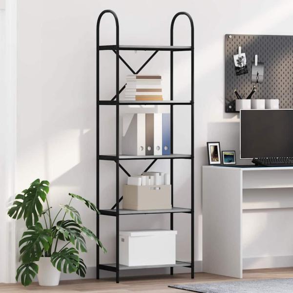 ARDEBO.de - Regal Grau Sonoma 60 x 30 x 183 cm Holzwerkstoff