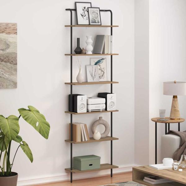 Regal Eiche handwerklich 60 x 24 x 203 cm Holzwerkstoff