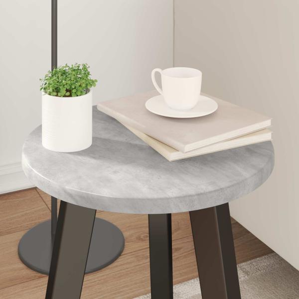 Tischplatte Ø 30 x 1,5 cm Rund Holzwerkstoff Betongrau