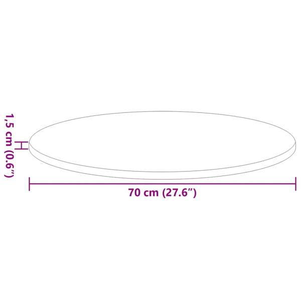 Tischplatte Eiche handwerklich 70 x 70 x 1.5 cm Holzwerkstoff