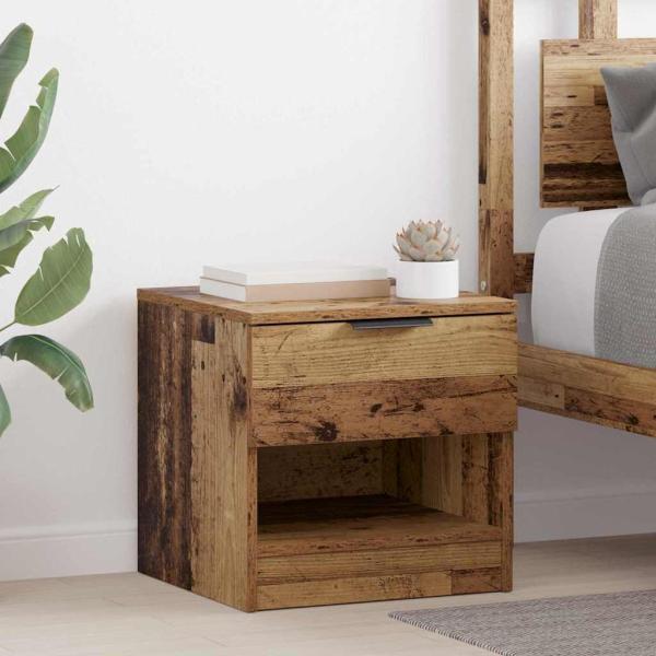 ARDEBO.de - Bettschrank 2 pcs Altholz 40 x 39 x 40 cm Holzwerkstoff