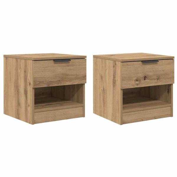 Bettschrank 2 pcs Eiche handwerklich 40 x 39 x 40 cm