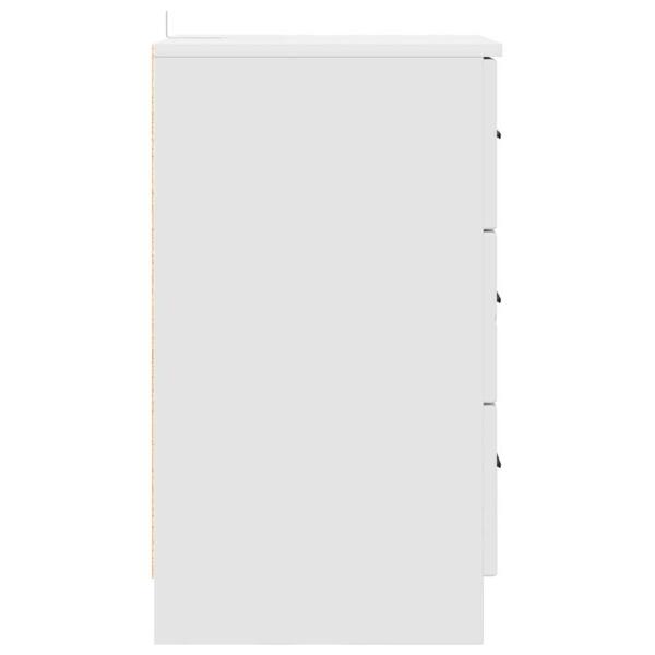 Nachttisch mit Schubladen Weiß 38 x 38 x 66 cm Holzwerkstoff