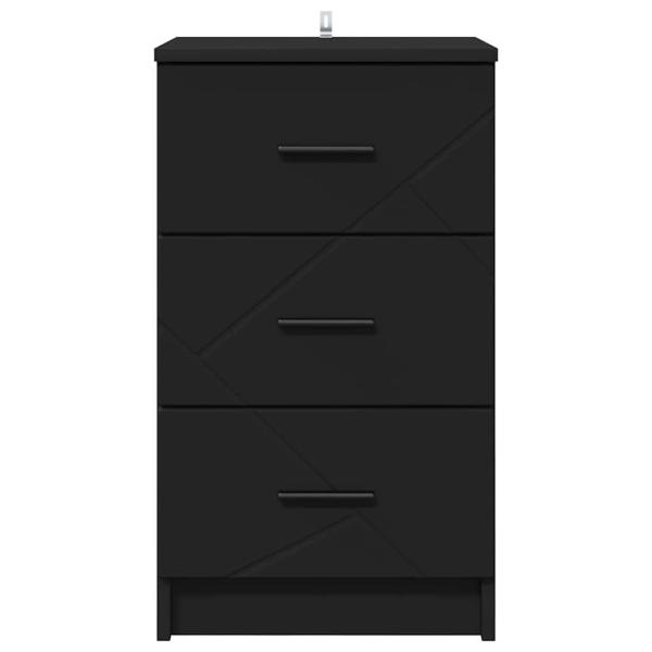 Nachttisch mit Schubladen Schwarz 38 x 38 x 66 cm Holzwerkstoff