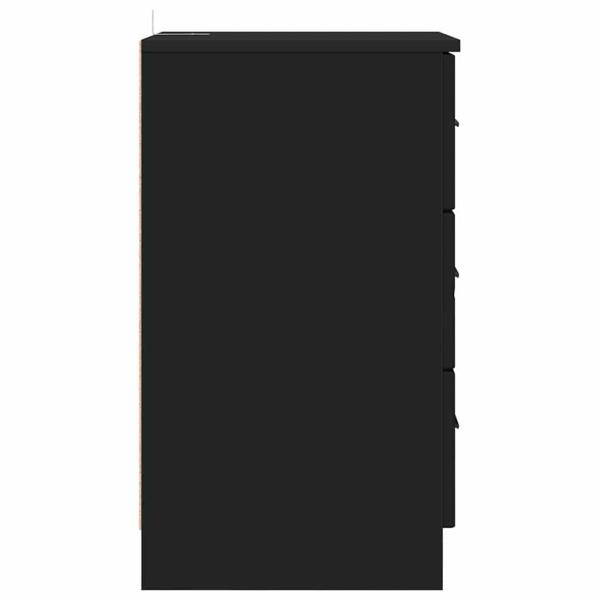 Nachttisch mit Schubladen Schwarz 38 x 38 x 66 cm Holzwerkstoff