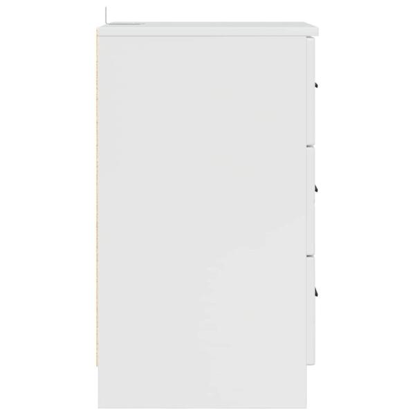 Nachttisch Hochglanz-Weiß 38 x 38 x 66 cm Holzwerkstoff