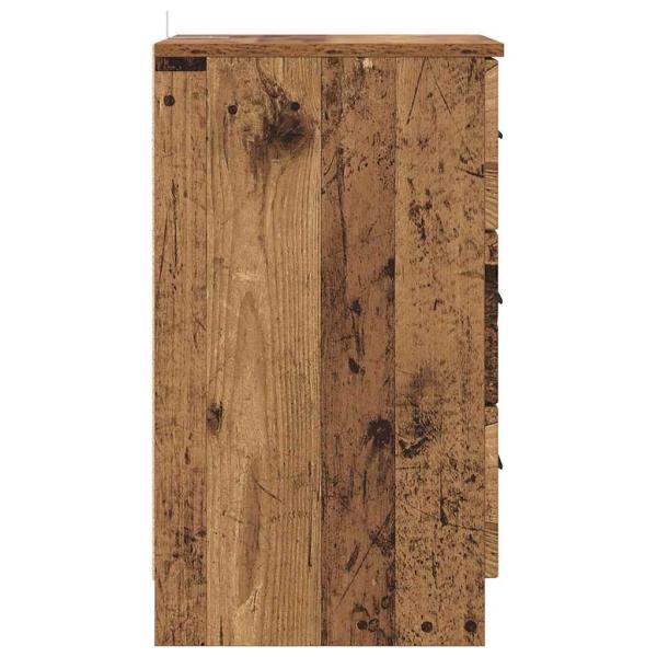 Nachttisch mit Schubladen Altholz 38 x 38 x 66 cm Holzwerkstoff