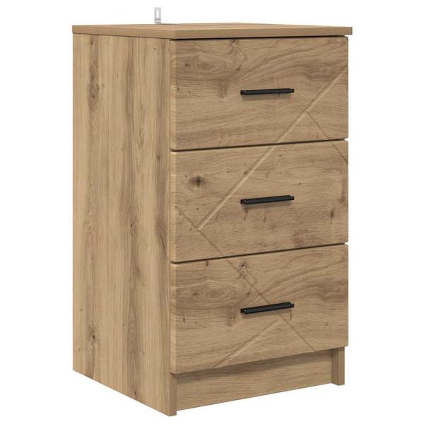 Nachttisch Eiche handwerklich 38 x 38 x 66 cm Holzwerkstoff