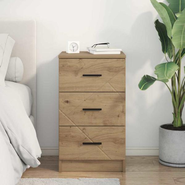 Nachttisch Eiche handwerklich 38 x 38 x 66 cm Holzwerkstoff