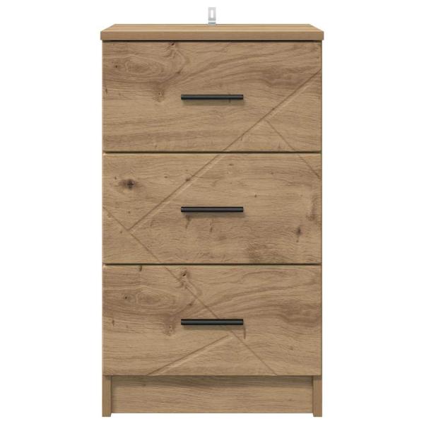 Nachttisch Eiche handwerklich 38 x 38 x 66 cm Holzwerkstoff