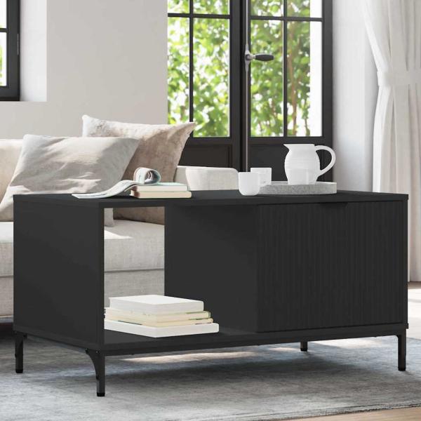 ARDEBO.de - Couchtisch Schwarz 90 x 49 x 46 cm Holzwerkstoff