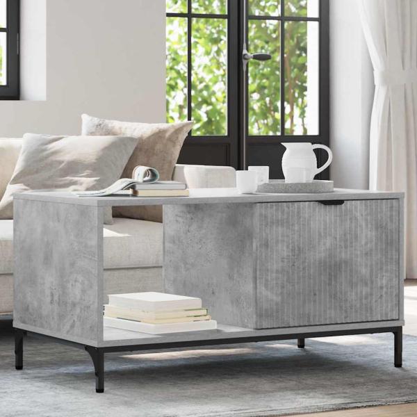 ARDEBO.de - Couchtisch Betongrau 90 x 49 x 46 cm Holzwerkstoff