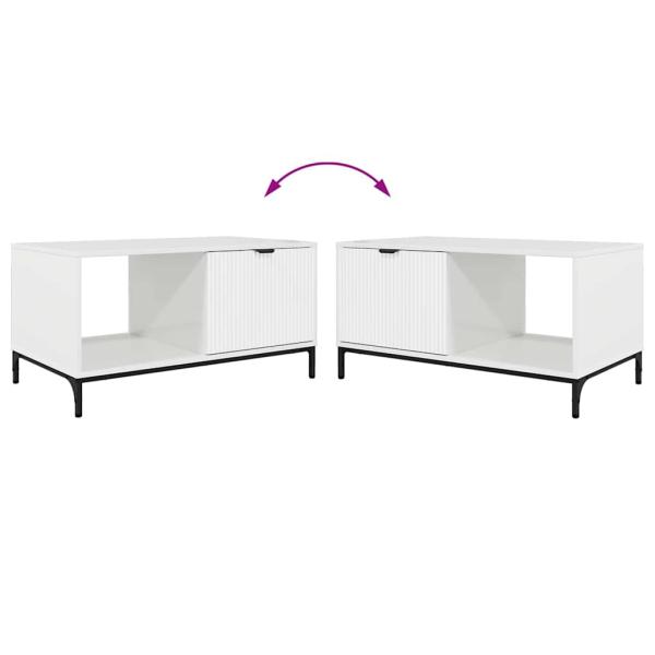 Couchtisch Hochglanz-Weiß 90 x 49 x 46 cm Holzwerkstoff