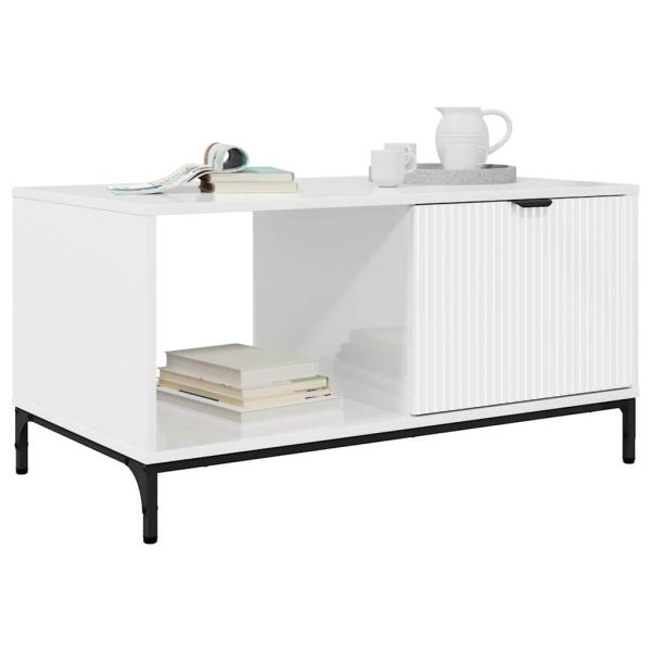 Couchtisch Hochglanz-Weiß 90 x 49 x 46 cm Holzwerkstoff