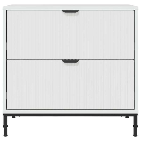 Nachttisch Hochglanz-Weiß 63,5 x 36 x 61 cm Holzwerkstoff