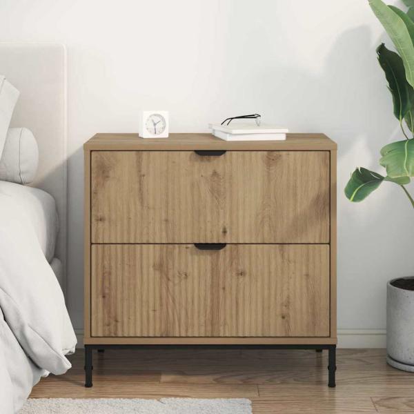 Nachttisch Eiche handwerklich 63,5 x 36 x 61 cm Holzwerkstoff