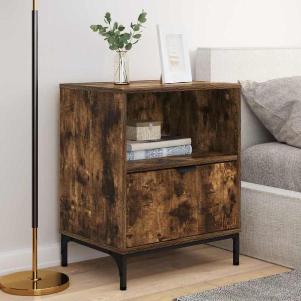 Nachttische 2 pcs Räuchereiche 49 x 36 x 61 cm Holzwerkstoff