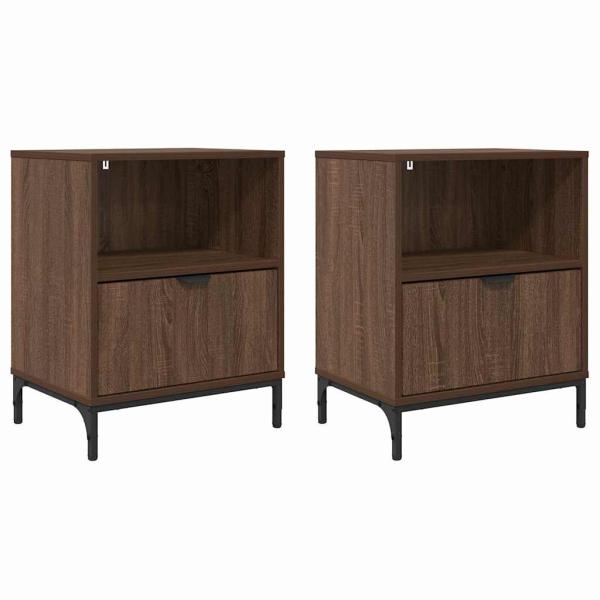 Nachttische 2 pcs Braune Eiche 49 x 36 x 61 cm Holzwerkstoff