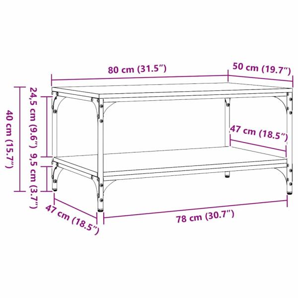 Couchtisch Altholz 80 x 50 x 40 cm Holzwerkstoff